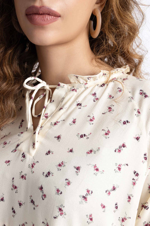 The Floral Cropped Peplum Top